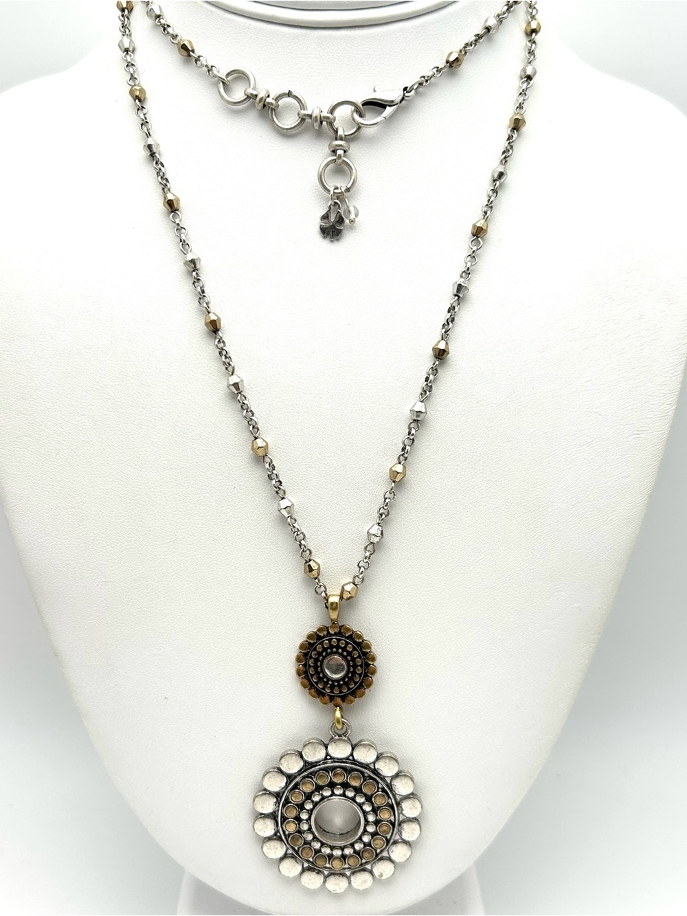 Lucky Brand Silver and Gold Pendant Necklace